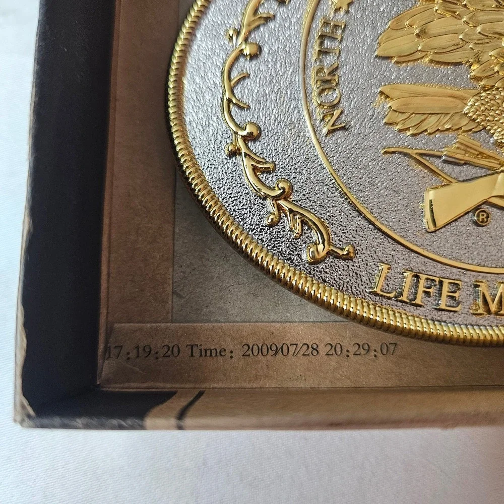 North American Hunting Club‎ Life Member Belt Buckle & Whitetail Deer Medallion
